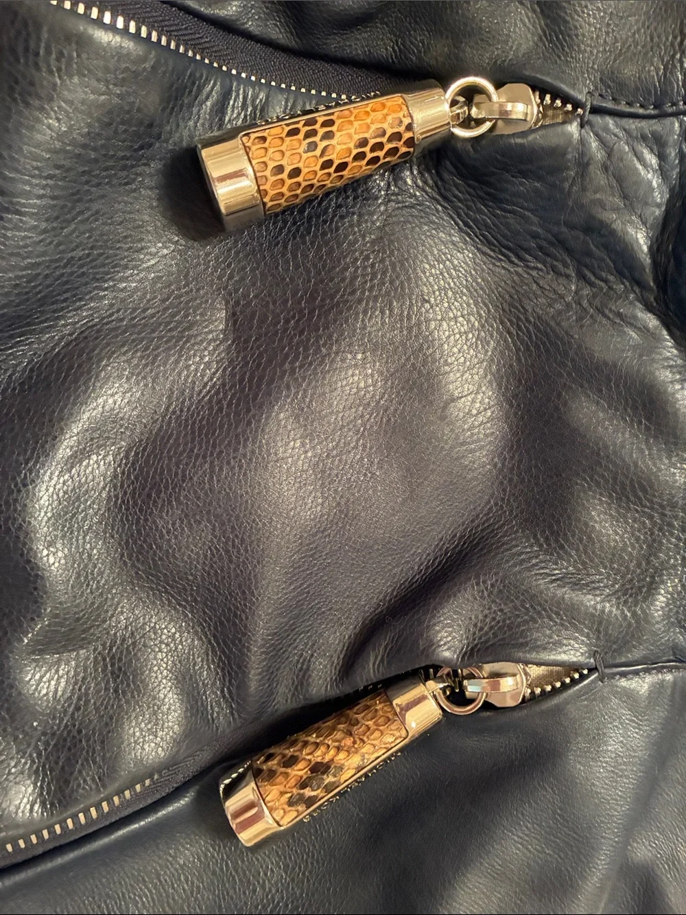 Michael Kors Black Leather Shoulder Hobo with Textured Accents